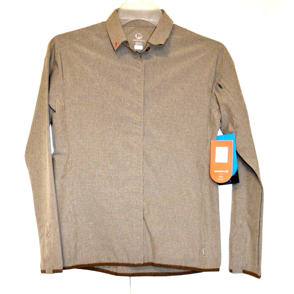 Merrell‎ Protect Commuter Shirt Womens Small Long Sleeve Snap Front Outdoors